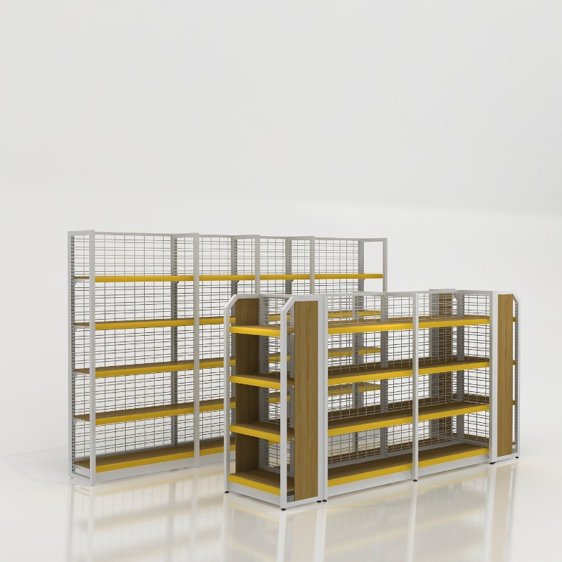 Island-style central display shelving-Back-net style