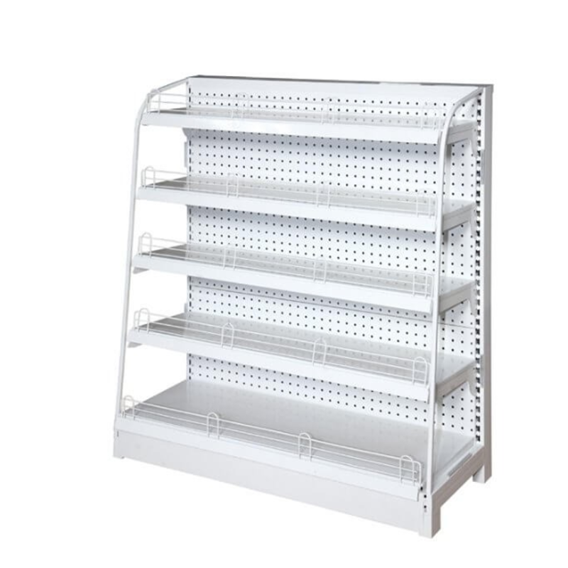 Single-sided display rack – perforated back panel