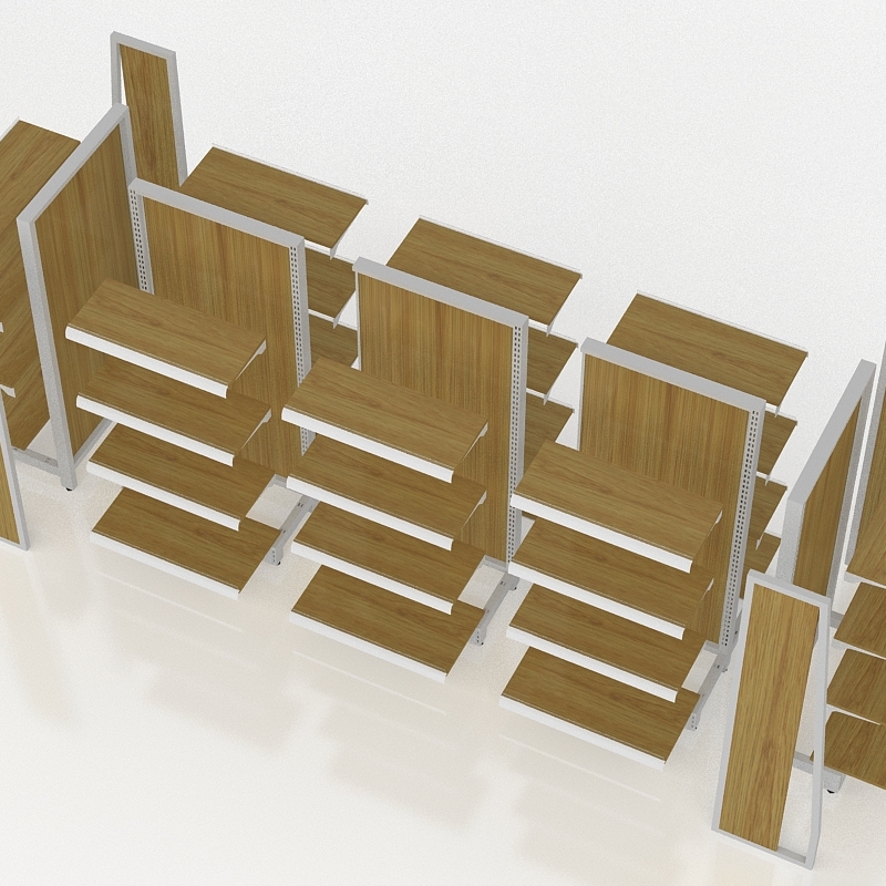 Retail Display Rack / Convenience Store Shelving / Double-Sided Wire-Back Shelving