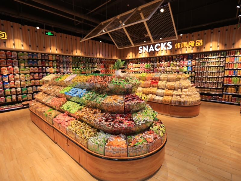 Supermarket Bulk Snack Dispenser – 4-Tier Display