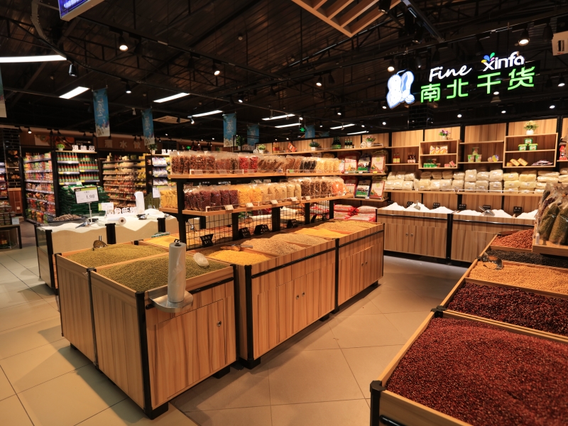 Supermarket dry goods display cabinet
