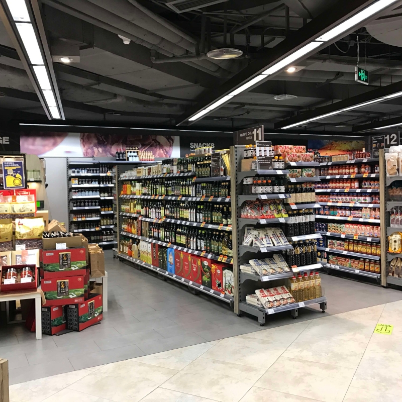 Red wine section shelving