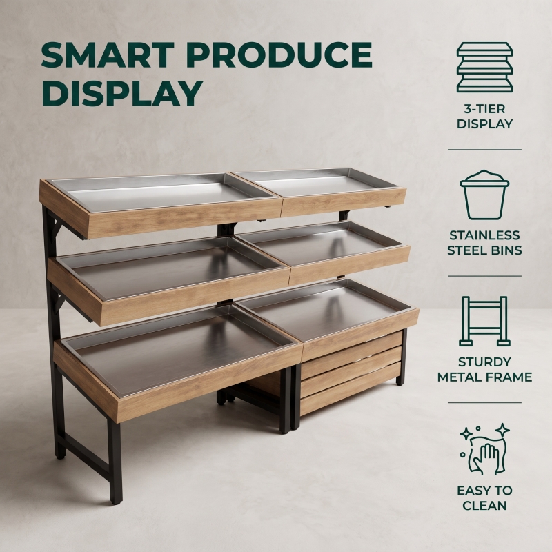 Fruit and Vegetable Display Stand (3-Tier)